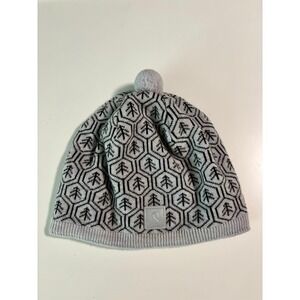 Reima Kids Knit Beanie Hat Cap Pom Pom Geometric Gray Sz 56/58 Outdoors Skiing
